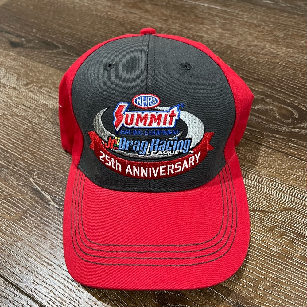NWOT nhra summit jr drag racing hat 25th anniversary red and gray color
